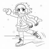 Coloring Skating Anime Ice Pages Christmas Girl Manga Printable Drawing Color Skate Figure Getcolorings Sketch Popular Getdrawings Print Party Cute sketch template