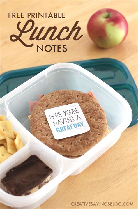 printable lunch notes lunch notes  kids