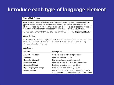 introduce  type  language element