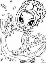Frank Lisa Coloring Pages Coloring4free Painter Girl Printable Related sketch template