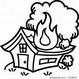 Burning House Clipart Fire Drawing Monochrome Clipartmag Illustration Clipground Stock sketch template