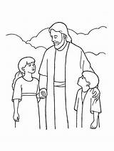 Christ Lds Children Clipart Jesus Drawing Life Eternal Coloring Pages Primary Drawings Salvation Talking Christian Boy Little Standing Girl Girls sketch template