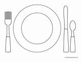 Setting Table Mat Coloring Place Pages Foods Sheet Plate Fork Activity Favorite Set Color Knife Spoon Printables sketch template