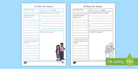 teacher teacher appreciation writing template teacher