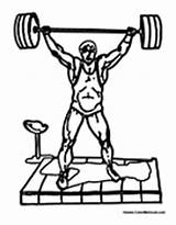 Weightlifting Lifting Coloring Weight Weightlifter Power Colormegood Sports sketch template