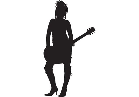 Girl Rocker Silhouette Download Free Vector Art Stock