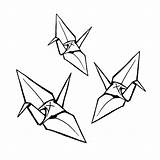 Origami Crane Drawing Paper Draw Getdrawings Clipartmag Clipart sketch template