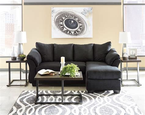 Darcy Black Sofa Chaise Living Room Set By Signature
