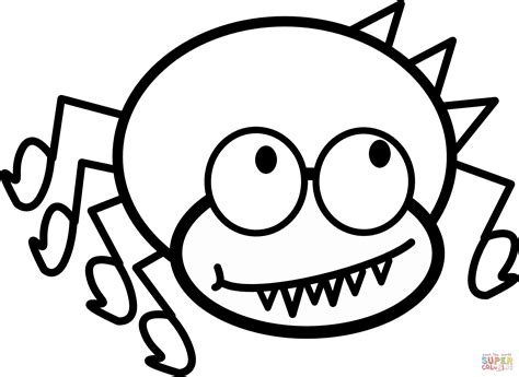 cartoon spider coloring page  printable coloring pages