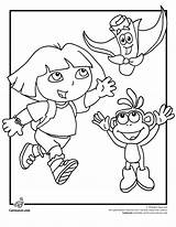 Coloring Pages Dora Kids Explorer Jr Nick Color Print Popular Diego Coloringhome Printable Lid sketch template