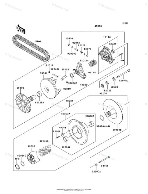 kawasaki atv  oem parts diagram  drive converter partzillacom