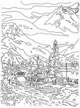 Wilderness Kinkade sketch template