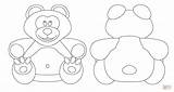 Coloring Teddy Front Bear Rear Pages Drawing sketch template