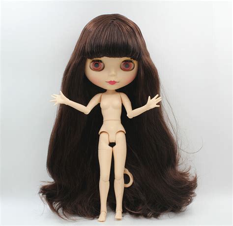 12 takara blythe doll from factory nude doll jointed body brown long