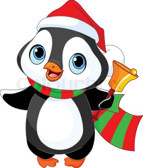 cute christmas penguin  jingle stock vector colourbox