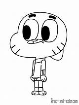 Gumball Watterson sketch template