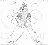 Castle Outline Hill Coloring Illustration Clip Vector Royalty Pushkin Regarding Notes sketch template