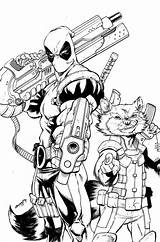 Deadpool Pages Rocket Avengers Adult Coloriage Colorare Spiderman Inks Pintar Dragones Raccoon Lápiz Spider These Sencillos Disegno Desde sketch template