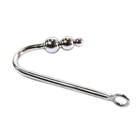 Stainless Steel Anal Butt Plug 3 Ball Hook Metal Anus Dildo Sex Toys