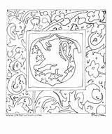 Coloring Illuminated Pages Manuscripts Medieval Template sketch template