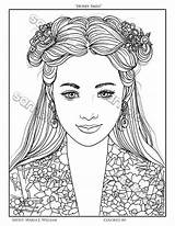 Coloring Girl Pages Face Pdf Girls Portrait Choose sketch template