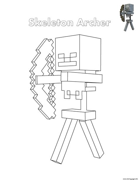 minecraft skeleton pages coloring pages