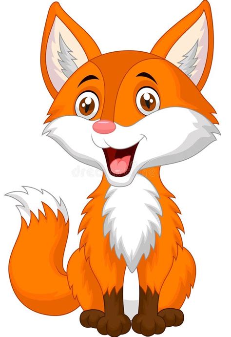 cute fox cartoon stock vector image  illustration