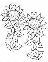 Sunflower Coloring Sunflowers Pages Kids Printable Flowers Flower Drawing Template Drawings Stamps Adults Clipart Color Gogh Van Sun Sheets Print sketch template