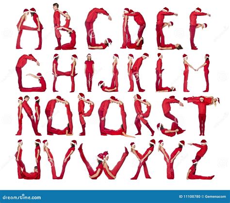 alphabet formed  humans stock photo image