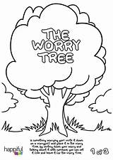 Kids Colouring Mindful Mindfulness Activities Teens Therapy Simple Worry Tree Coloring Stress Counseling Children School Anxiety Forward Daily Provides Straight sketch template