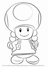 Toadette Toad Colorare Bros Outline Drawingtutorials101 Tutorials Yoshi Getdrawingscom sketch template