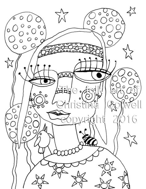 adult coloring page hippy chic