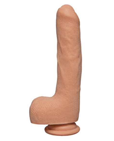 The D 9 Inches Uncut D With Balls Ultraskyn Beige Dildo On