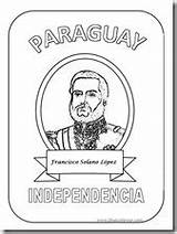 Paraguay Independencia Solano sketch template