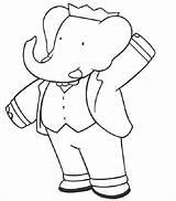 Babar Coloring Elephant Pages Coloriage Cartoon Color Dessin Barbar Kids Printable Imprimer Para Sheets Animé Character Dessins Dibujos Popular Un sketch template