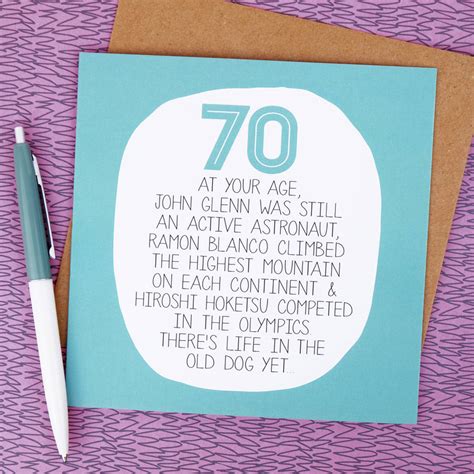 by your age… funny 70th birthday card by paper plane