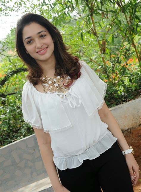 high quality bollywood celebrity pictures tamanna bhatia looks super hot in white top and black