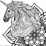 Unicorn Zentangle Getcoloringpages sketch template