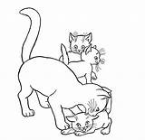 Coloring Pages Cat Cartoon Cute Cats Baby Animal Popular sketch template