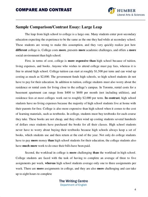 compare  contrast essay outline mla