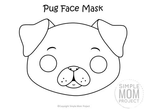 printable dog face mask templates dog template dog mask puppy
