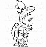 Cartoon Tortoise Outline Mouth Hungry Vector Popping Fly Coloring Into His Ron Leishman Royalty sketch template