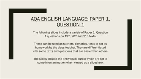 aqa gcse english language paper  question    questions