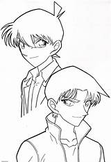 Conan Colorare Disegni Shinichi Heiji Hattori Personaggi Kudo Animato Cartone sketch template