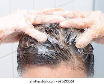 woman dying  hair hair dye stock photo  shutterstock