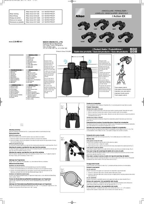 instructions nikon action  binoculars optics trade