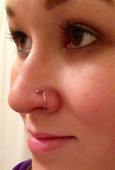 double nose piercing   baby nose piercing hoop double nose