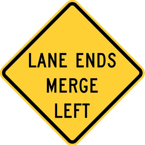 lane ends merge left  signs safety devices