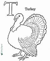 Coloring Alphabet Turkey Pages sketch template