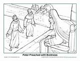Peter Coloring John Boldness Pages Preached Jail Bible Kids School Sunday Jesus Sanhedrin Activities Before Color Apostle Story Crafts Acts sketch template